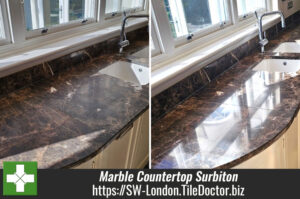 Dull Marble Kitchen Countertop Polishing Surbiton