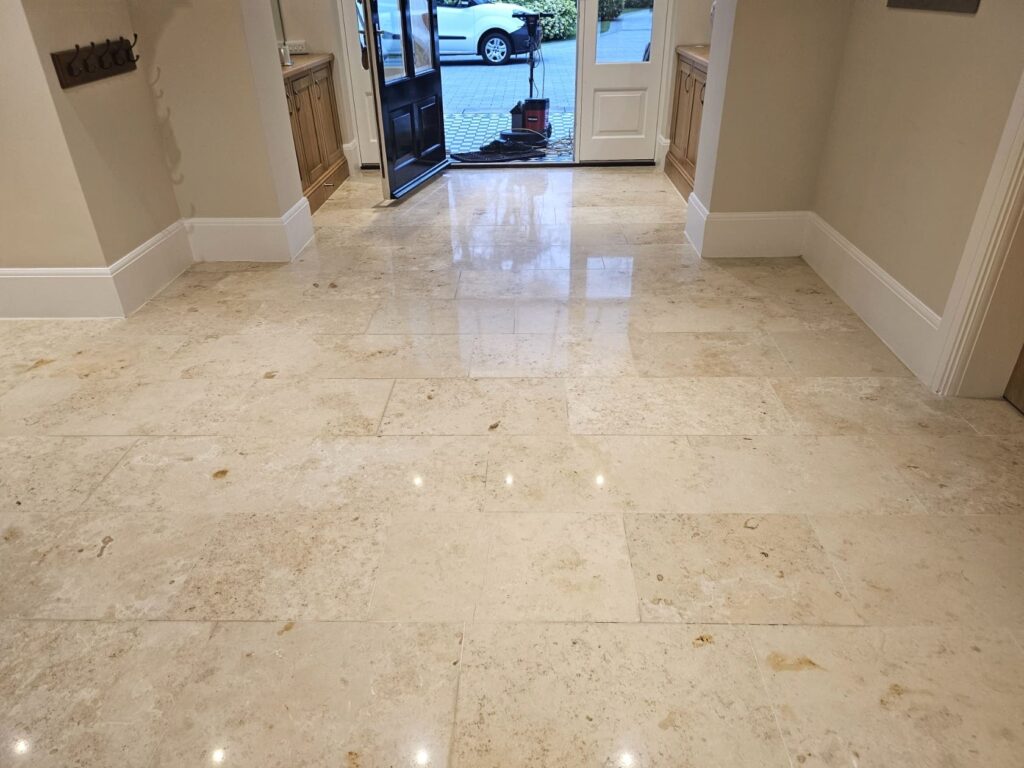 Limestone Floor After Polishing Surbiton