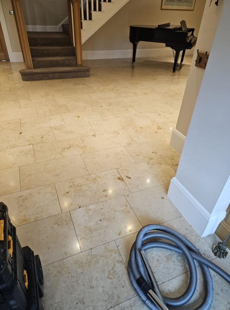 Limestone Floor Before Cleaning Surbiton