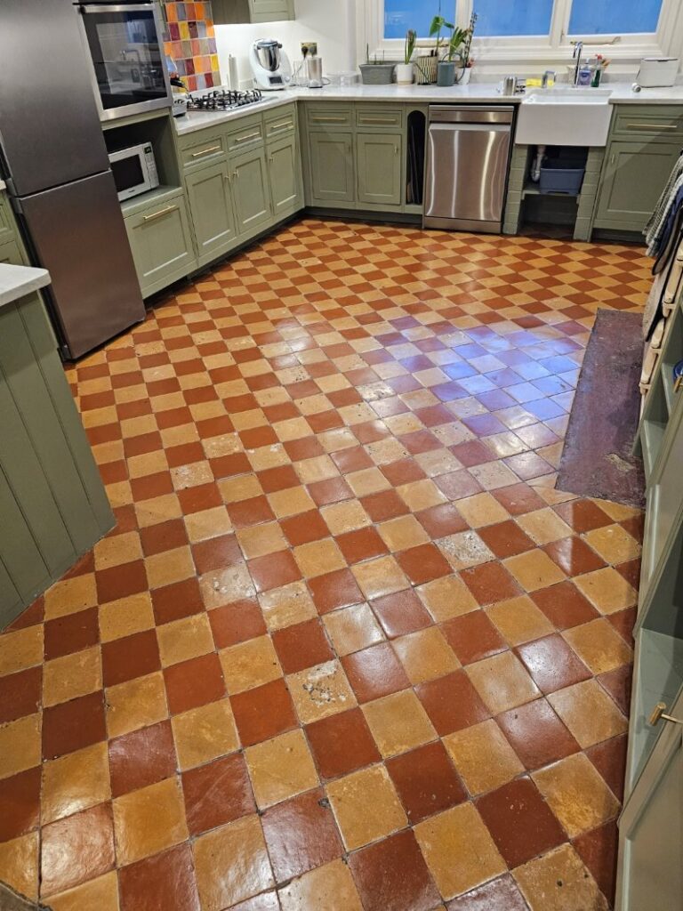 Terracotta Tiled Kitchen Floor After Renovation Richmond