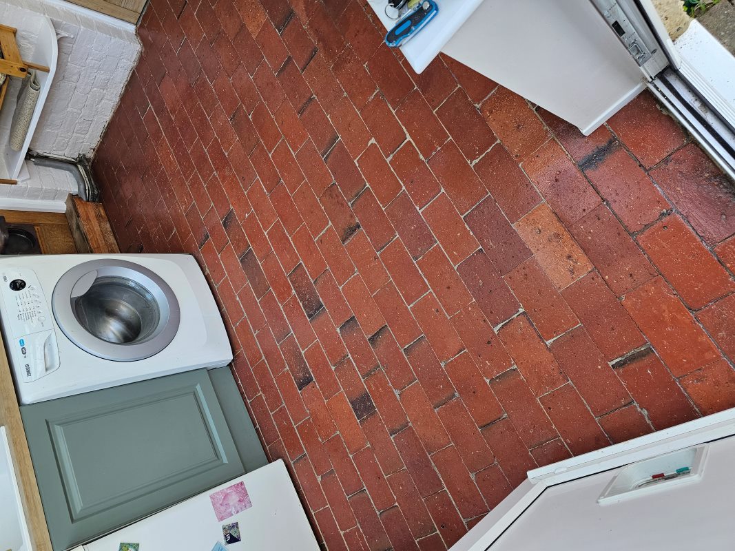 Quarry Tiled Kitchen Floor After Renovation Worcester Park