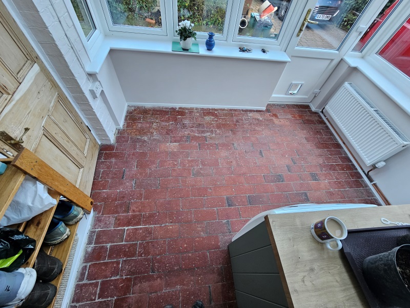 Quarry Tiled Kitchen Floor Before Renovation Worcester Park