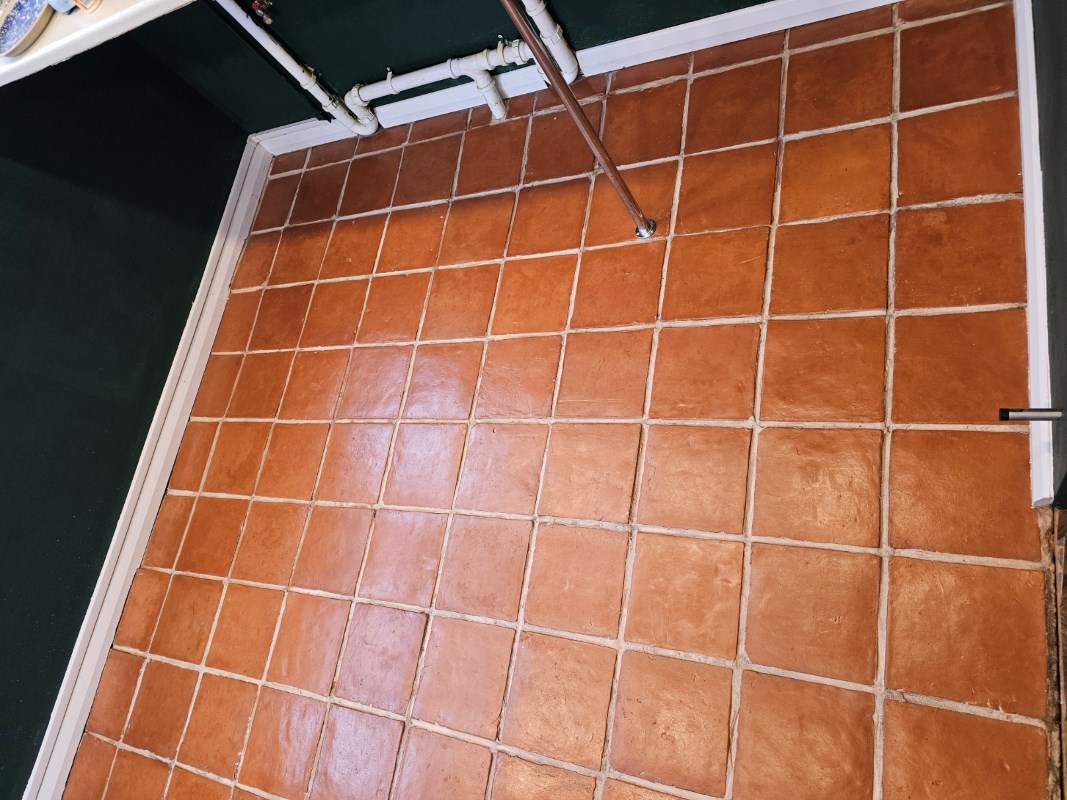 Terracotta Tiled Utility Floor After Renovation Richmond