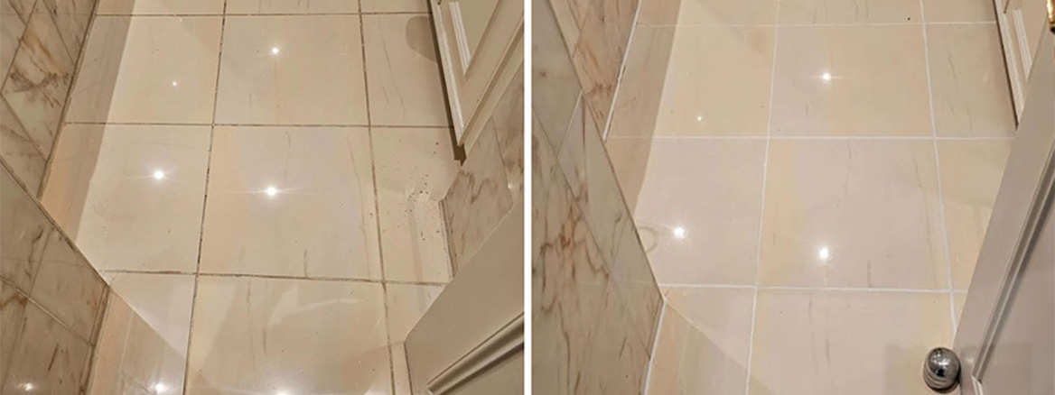 Revamping Grout on a Ceramic Tiled Bathroom Floor in Isleworth